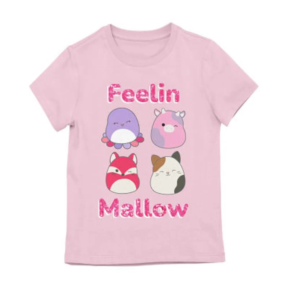 Little & Big Girls Crew Neck Short Sleeve Squishmallows Graphic T-Shirt