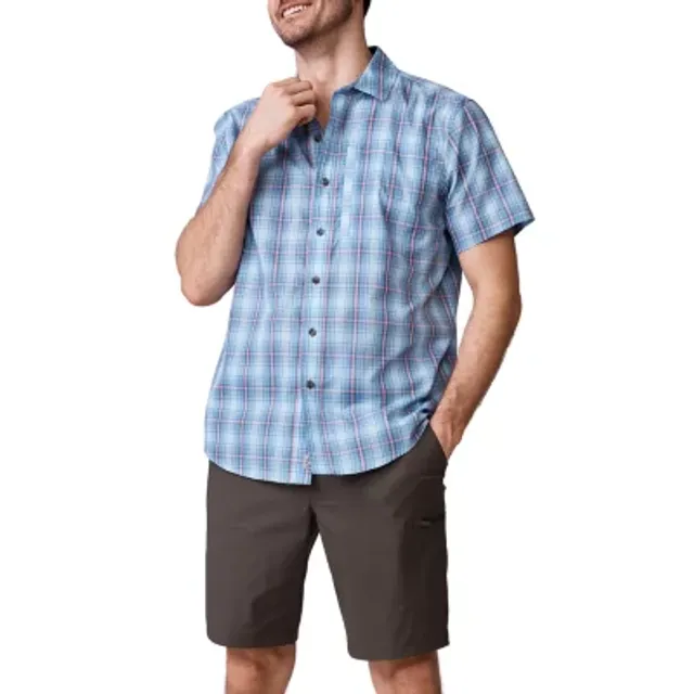 American Outdoorsman Mens Moisture Wicking Regular Fit Short Sleeve  Button-Down Shirt