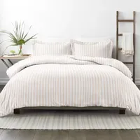 Casual Comfort Premium Ultra Soft Puffed Rugged Stripes Duvet Cover Set