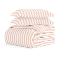 Casual Comfort Premium Ultra Soft Puffed Rugged Stripes Duvet Cover Set