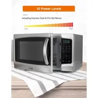 COMMERCIAL CHEF 1.3 Cu. Ft. Countertop Stainless Steel Microwave with Digital Display & 10 Power Levels