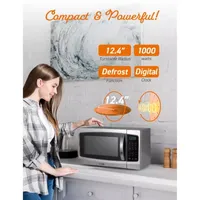 COMMERCIAL CHEF 1.3 Cu. Ft. Countertop Stainless Steel Microwave with Digital Display & 10 Power Levels