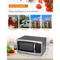 COMMERCIAL CHEF 1.3 Cu. Ft. Countertop Stainless Steel Microwave with Digital Display & 10 Power Levels