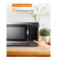 COMMERCIAL CHEF 1.3 Cu. Ft. Countertop Stainless Steel Microwave with Digital Display & 10 Power Levels