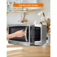 COMMERCIAL CHEF 1.3 Cu. Ft. Countertop Stainless Steel Microwave with Digital Display & 10 Power Levels