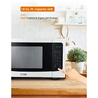 COMMERCIAL CHEF 1.6 Cu. Ft. Countertop Microwave with Touch Controls & Digital Display & 10 Power Levels