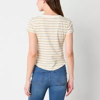 a.n.a Ribbed Womens Short Sleeve Henley Shirt