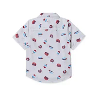 Okie Dokie Toddler Boys Adaptive Short Sleeve Button-Down Shirt