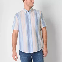 St. John's Bay Performance Oxford Mens Classic Fit Short Sleeve Button-Down Shirt