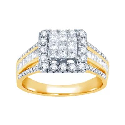 CT.T.W. Natural Diamond 10K Yellow Gold Engagement Ring