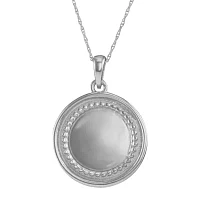 Personalized Sterling Silver Initial Disc Pendant Necklace