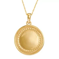 Personalized 14K Yellow Gold Initial Disc Pendant Necklace