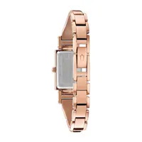 Bulova Classic Womens Diamond Accent Rose Goldtone Stainless Steel Bangle Watch 97p142