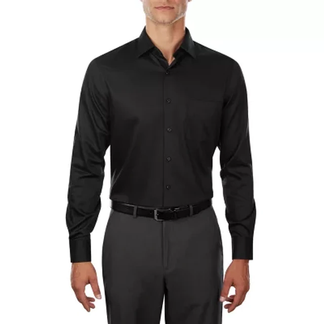 van heusen lux sateen stretch long sleeve dress shirt Van Heusen mens Size Fit Lux Sateen Stretch Solid Dress Shirt Harbor XXL hombre