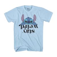 Mens Crew Neck Short Sleeve Regular Fit Lilo & Stitch Graphic T-Shirt