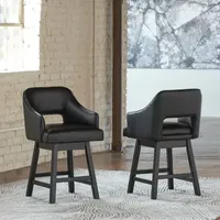 Signature Design by Ashley® Tallenger 2-pc. Counter Height Upholstered Swivel Bar Stool