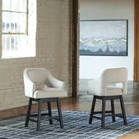 Signature Design by Ashley® Tallenger 2-pc. Counter Height Upholstered Swivel Bar Stool