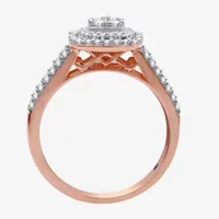 I Said Yes (H-I / I1) Womens 1 CT. T.W. Lab Grown White Diamond 14K Rose Gold Over Silver Cushion Side Stone Halo Bridal Set