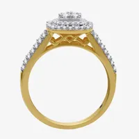 I Said Yes (H-I / I1) 1 CT.T.W. Lab-Grown Diamond Cushion Side Stone Halo Bridal Set Sterling Silver