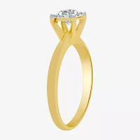 Womens 1 CT. T.W. Natural White Diamond 10K Gold Round Solitaire Bridal Set