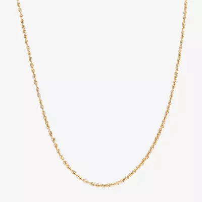 10K Gold 22 Inch Hollow Rope Chain Necklace