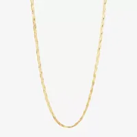 Made in Italy 10K Gold 18 Inch Solid Herringbone Chain Necklace