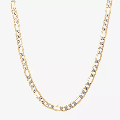 Made in Italy Mens 14K Gold 22 Inch Figaro Chain Necklace