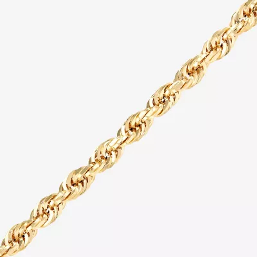 14K Gold Inch Semisolid Rope Chain Necklace