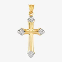 Religious Jewelry Unisex Adult 14K Two Tone Gold Cross Pendant