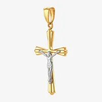 Crucifix Unisex Adult 14K Two Tone Gold Cross Pendant