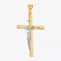 Crucifix Unisex Adult 14K Two Tone Gold Cross Pendant