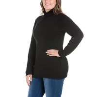 24seven Comfort Apparel Plus Womens Turtleneck Long Sleeve Tunic Top