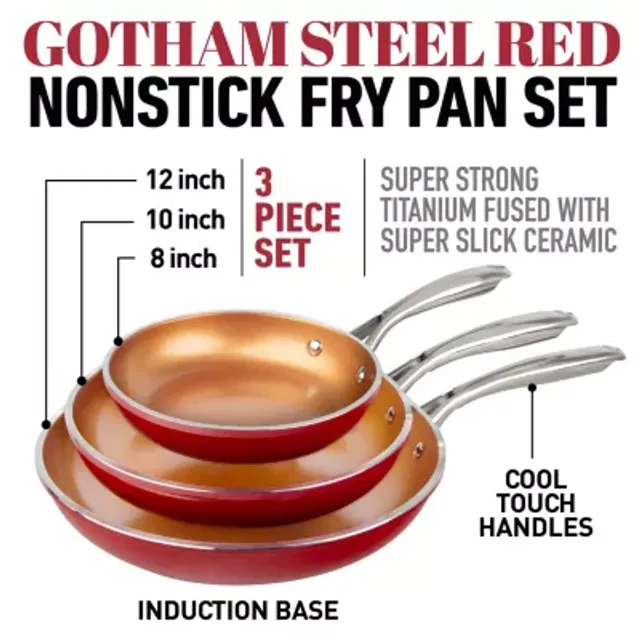 Gotham Steel Hammered Copper 3-Pc. Nonstick Fry Pan Set, Color