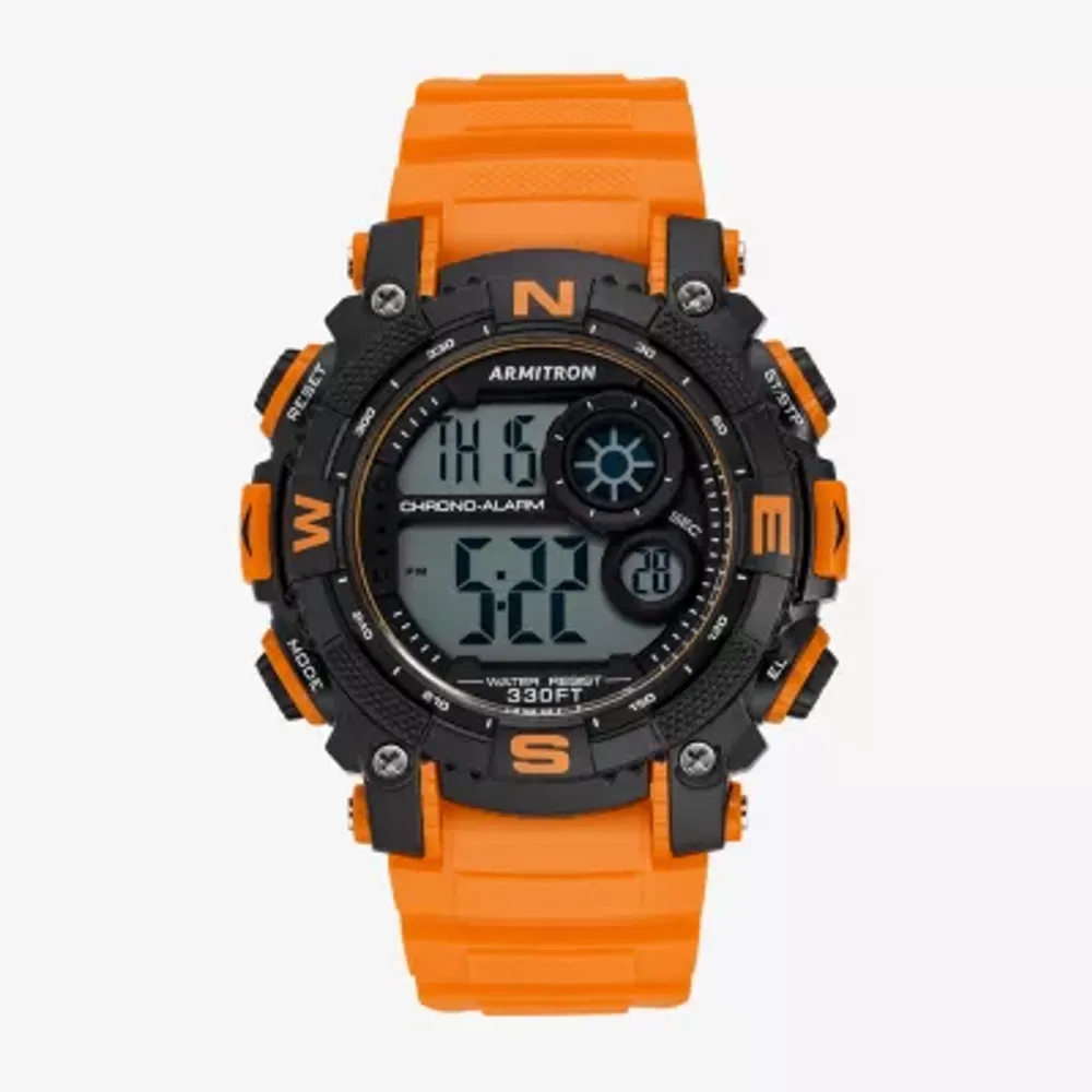 Armitron Mens Multi-Function Orange Strap Watch 40/8284bor