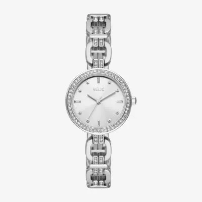 Relic By Fossil Relic Womens Silver Tone Bracelet Watch Zr34643