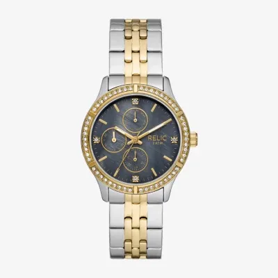 Relic By Fossil Unisex Adult Multi-Function Two Tone Stainless Steel Bracelet Watch Zr16014