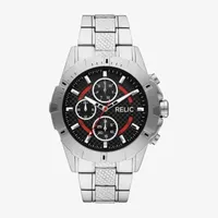 Relic By Fossil Mens Multi-Function Silver Tone Bracelet Watch Zr16019