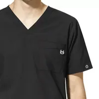 Wink® W123 Mens V Neck Moisture Wicking Wrinkle Resistant Quick Dry Short Sleeve Scrub Top