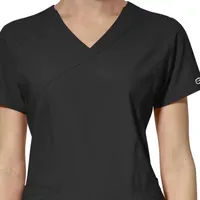 Wonder Wink W123 By Wonderwink 6455 Mock Wrap Womens Plus Moisture Wicking Wrinkle Resistant Quick Dry Short Sleeve Scrub Top