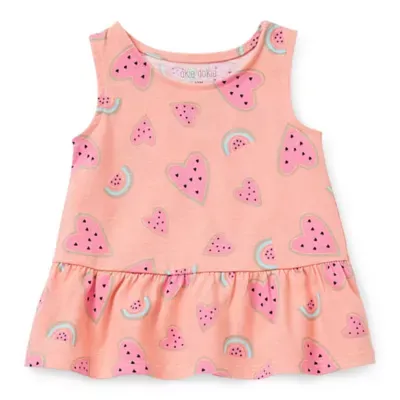 Okie Dokie Baby Girls Crew Neck Sleeveless Peplum Top