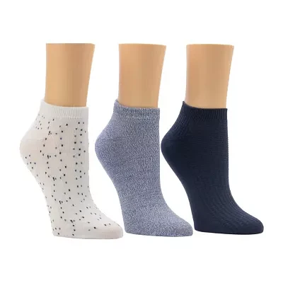 Cuddl Duds Speckled Birdseye 3-pc. Low Cut Socks Womens