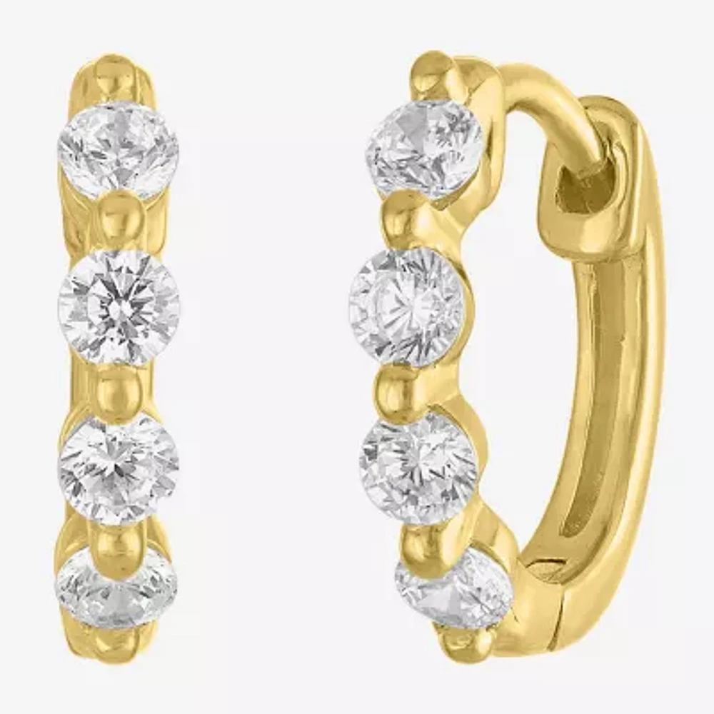 Diamond Addiction (G-H, I1-I2) 1/3 CT. T.W. Lab Grown White Diamond 10K Gold 11mm Hoop Earrings