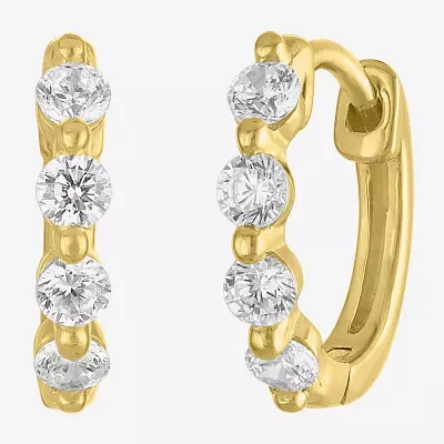 Diamond Addiction (G-H, I1-I2) 1/3 CT. T.W. Lab Grown White Diamond 10K Gold 11mm Hoop Earrings