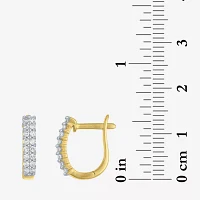 (G-H / I1-I2) 1/3 CT. T.W. Lab Grown White Diamond 10K Gold 13.8mm Hoop Earrings