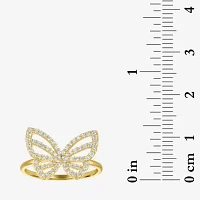 (G-H / I1-I2) Womens 1/3 CT. T.W. Lab Grown White Diamond 10K Gold Butterfly Cocktail Ring