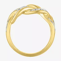 (G-H, I1-I2) Womens 1 CT. T.W. Lab Grown White Diamond 10K Gold Crossover Cocktail Ring