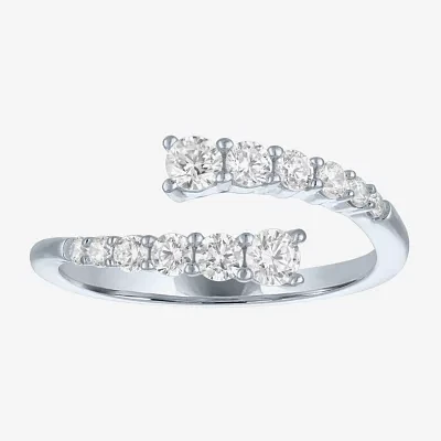 Diamond Addiction (G-H, I1-I2) Womens 1/3 CT. T.W. Lab Grown White 10K Gold Side Stone Bypass  Cocktail Ring