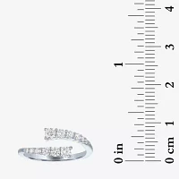 Diamond Addiction (G-H, I1-I2) Womens 1/3 CT. T.W. Lab Grown White 10K Gold Side Stone Bypass  Cocktail Ring