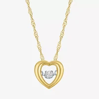 G-H/I1-I2) Womens Diamond Accent Lab Grown White Diamond 10K Gold Heart Pendant Necklace