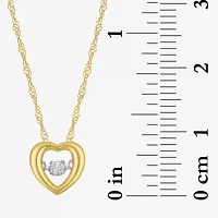 G-H/I1-I2) Womens Diamond Accent Lab Grown White Diamond 10K Gold Heart Pendant Necklace